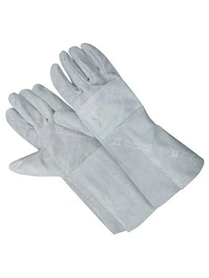 Краги сварщика спилковые серые пятипалые, без подклада, 35 см. (Спилок) LASTING TOOLS