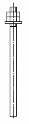 Болт фундаментный М16х 150 ГОСТ 24379.1-2012 тип 5.1 Ст3пс2 (без маркировки) L 90мм