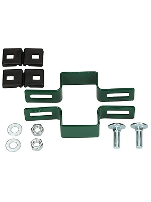 Хомут для крепления 3D панелей и столба 60х60мм RAL6005 с крепежом LASTING TOOLS