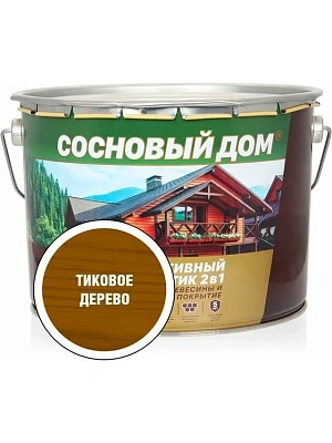 Антисептик декоративно-защитный состав для древесины тиковое дерево СОСНОВЫЙ ДОМ 9л