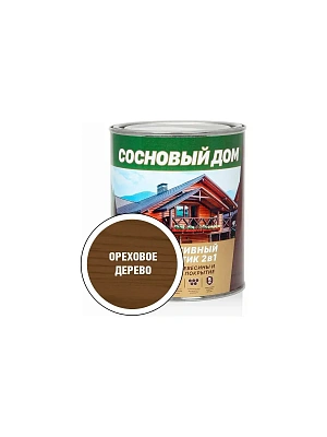 Антисептик декоративно-защитный состав для древесины ореховое дерево СОСНОВЫЙ ДОМ 0,8л