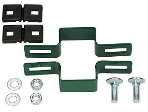 Хомут для крепления 3D панелей и столба 60х60мм RAL6005 с крепежом LASTING TOOLS