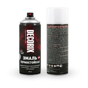 Эмаль аэрозольная термостойкая 400ºС белая (520 мл) DECORIX