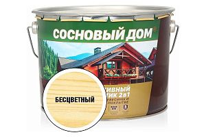 Антисептик декоративно-защитный состав для древесины бесцветный СОСНОВЫЙ ДОМ 9л