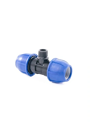 Тройник компрессионный, наружная резьба d 25x1/2" PN16