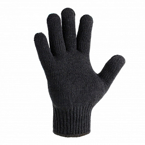 Перчатки трикотажные Зима Двойные, размер 10, черные, 120гр.