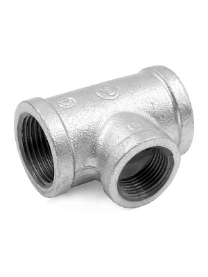 Тройник к/ч оцинкованный резьбовой переходной 65х25 (2 1/2"х1")