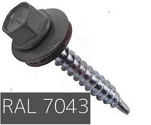 Саморезы ш/г 7043 серый 4,8х19 (упаковка 800шт.) POWER FASTEN