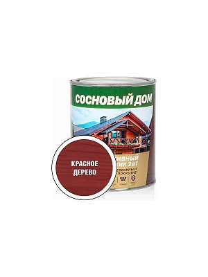 Антисептик декоративно-защитный состав для древесины красное дерево СОСНОВЫЙ ДОМ 0,8л