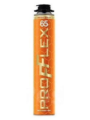 Пена монтажная профессиональная PROFFLEX PRO 65 л - 850 мл Голд ЗИМА (-18° до +35°С)