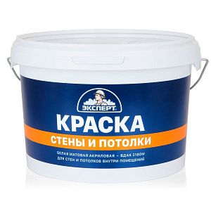 Краска в/д ЭКСПЕРТ для стен и потолков -30С° (14кг) матовая белая