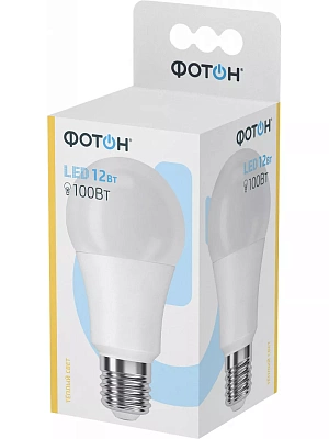 Лампа светодиодная ФОТОН LED A60 12W E27 3000K