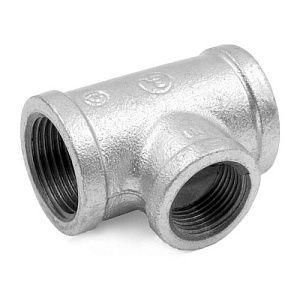 Тройник к/ч оцинкованный резьбовой переходной 65х25 (2 1/2"х1")