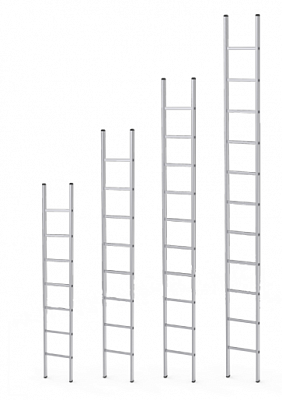 Алюминиевая односекционная лестница 16 ступеней 4,5 м 