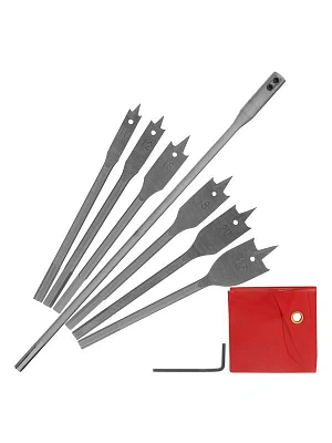 Набор сверл перовых по дереву с удлинителем 300мм 10-12-16-18-20-25 мм, 6 шт.