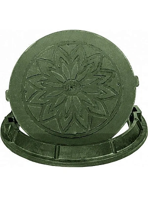 Люк полимерный (600/740/75/36) тип "Л" 3,0 тн черный БЕЗ ЗАМКОВ