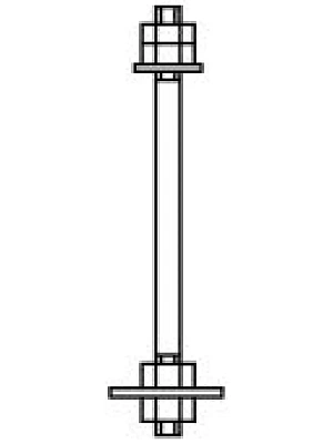 Болт фундаментный М16х 350 ГОСТ 24379.1-2012 тип 2.2 Ст3пс2 (без маркировки)