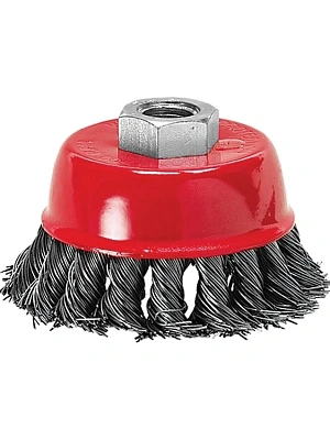 Щетка для УШМ 125 мм М14 чашка (однорядная, крученая проволока 0,5мм) (LASTING TOOLS)