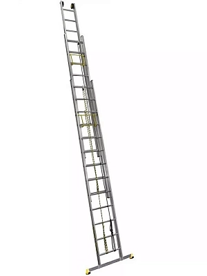 Трехсекционная лестница ПРОФИ выдвижная с тросом 17,52 м