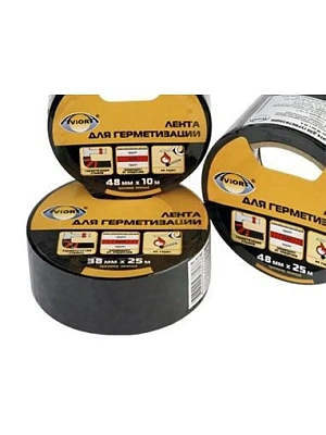 Лента клейкая 48мм*10м для герметизации из ПВХ на резиновой основе черная AVIORA