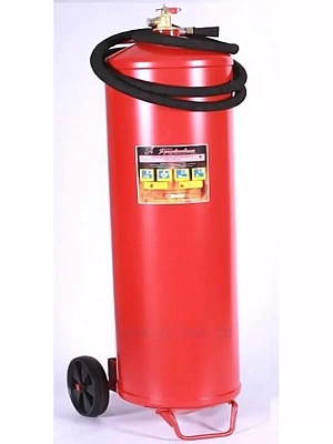 Огнетушитель ОП-100 АВСЕ (З) + Колесо (d200мм) для огнетушителя ОП-100 (2 шт.на1) УЦЕНКА