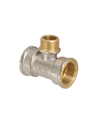 Тройник никелированный переходной 20х15х20 г/ш/г (3/4"x1/2"x3/4")