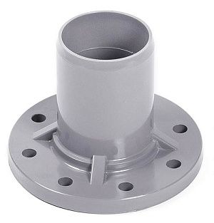 Патрубок для напорной трубы НПВХ 160х150 PN10 SDR26 с ПВХ фланцем Хемкор