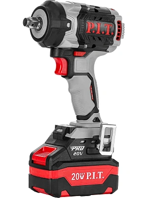 Гайковерт аккумуляторный ударный P.I.T. PIW20H-600A/2, 20В, 600Нм, 2х4.0Ач, ЗУ