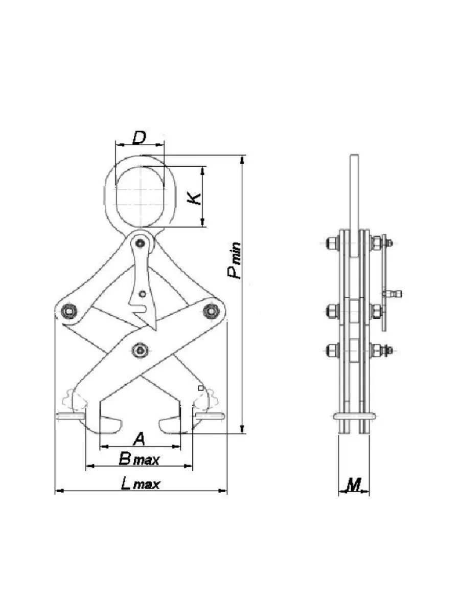 Захват для сортового проката 2,0 тн (ширина захвата  75-130 мм) ЗСП