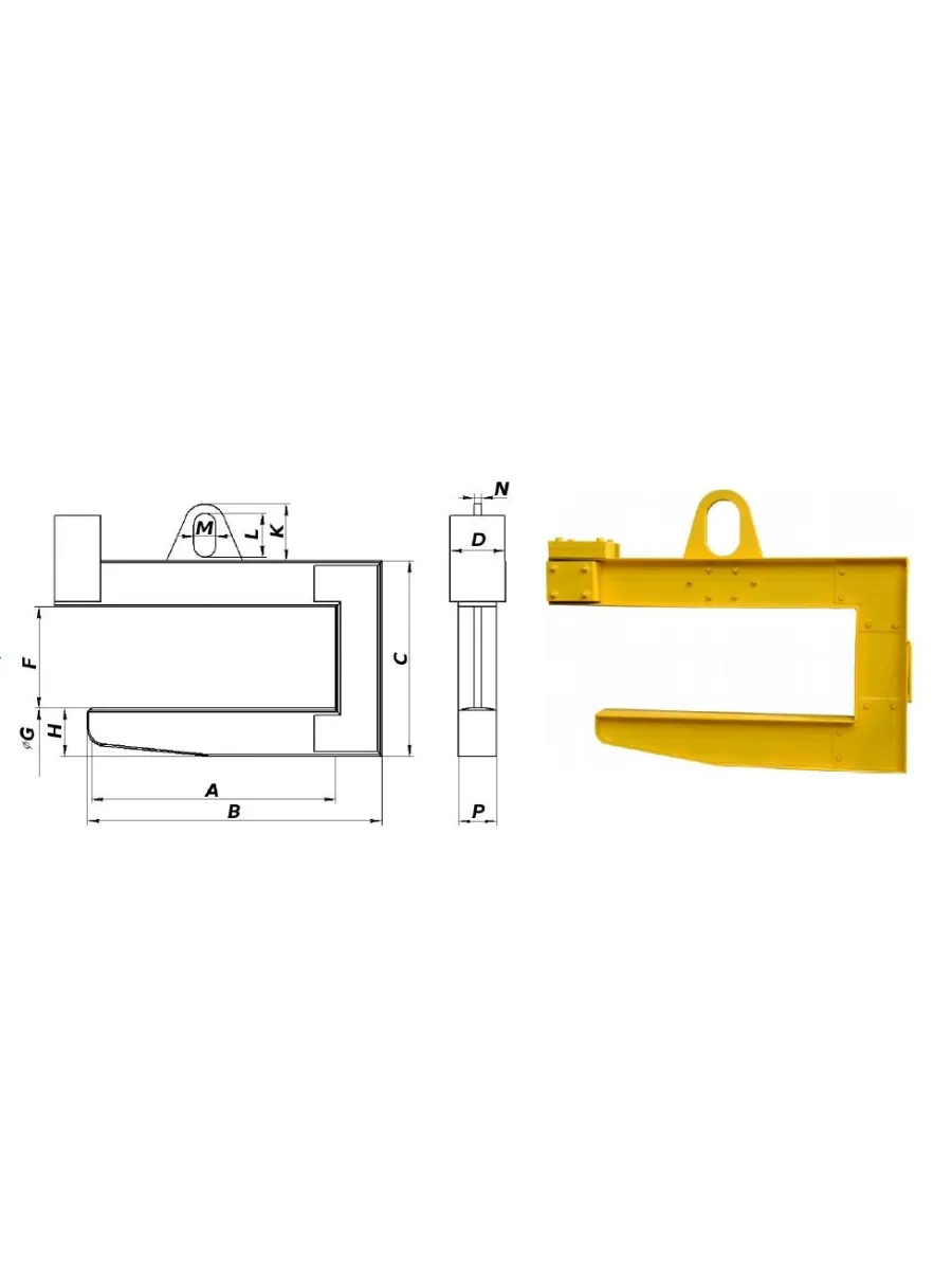 Захват для рулонов стали с противовесом 20,0 тн ЗРС1-20/1300