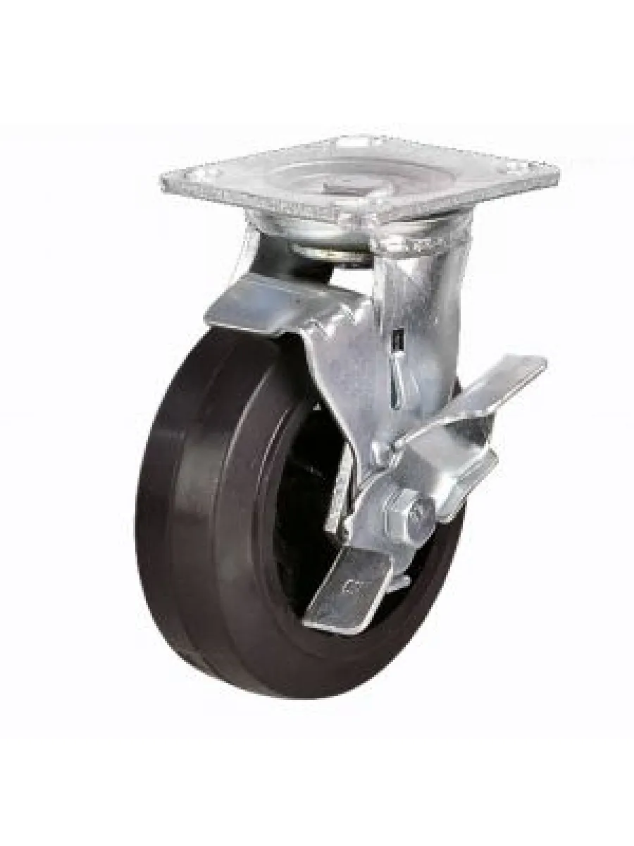 SCdb (85) Колесная опора, большегрузная, обрезиненная, поворотная с тормозом 250 мм (грузопод.300кг)