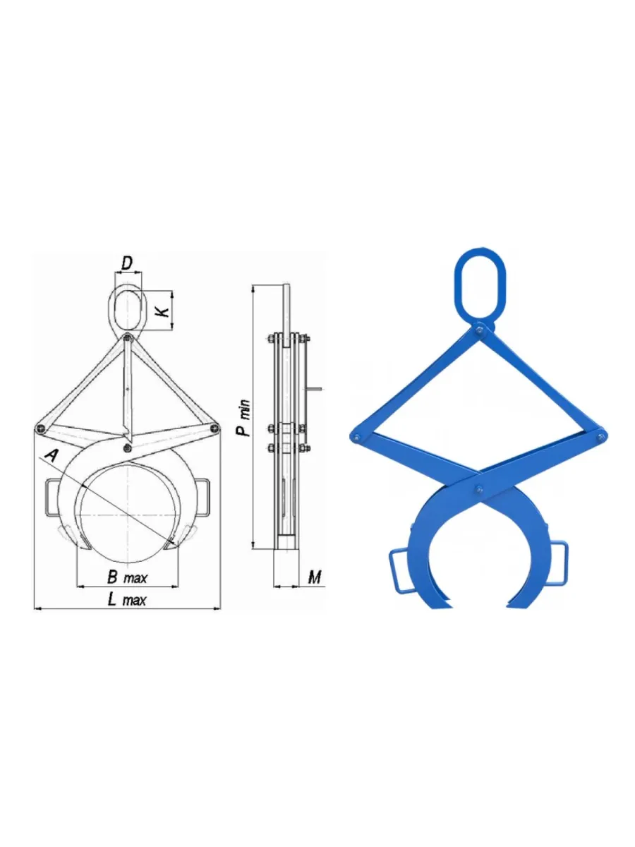 Захват для труб клещевой 3,2 тн ЗКДг-3,2/350-450