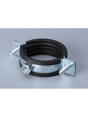 Хомут стальной с резин уплотн без шпильки (гайка М10) 210-225 мм 8"