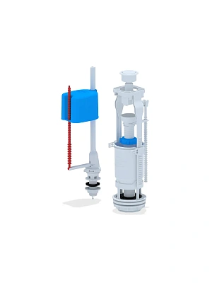Набор с нижней подводкой 1/2 с пластиковым штуцером, кнопка белая эконом