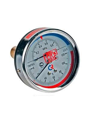 Термоманометр ТМТБ-31Т.1 120°С 0,4 Мпа Дк80 G1/2" осевой, L=46мм