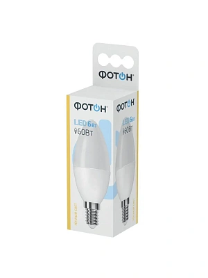 Лампа светодиодная LED В35 6W E14 3000K ФОТОН