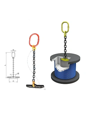 Захват для барабана с цепным стропом (вертик. подъем)  5-5,3 тн 5 ЗСК2/ ЗБц-5,0