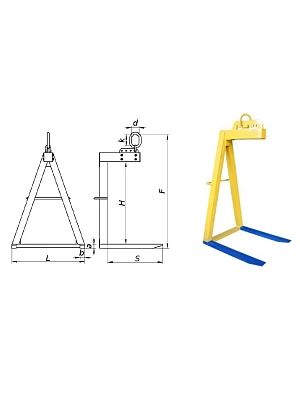 Захват для поддонов (нераздвижной) 0,75 тн ЗП-0,75-1000-1100